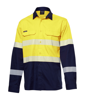 KINGGEE SHIRT ORG/NVY